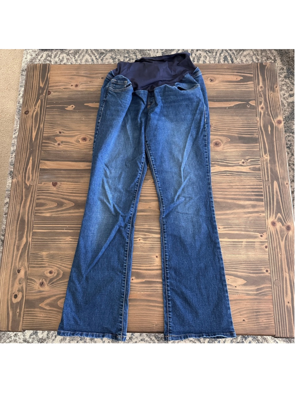 Old Navy Maternity Bootcut Jeans Womens 10 Blue Stretch Belly Panel